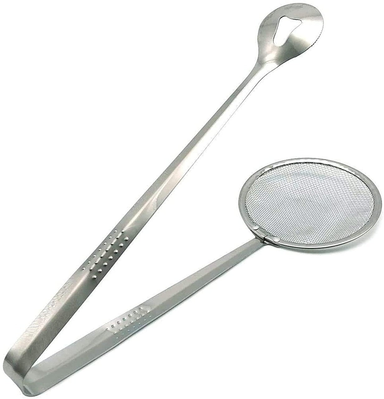 2-in-1 stainless steel filter spoon with clip, multi-functional. 2-in-1 stainless steel filter spoon with clip, multi-functional.